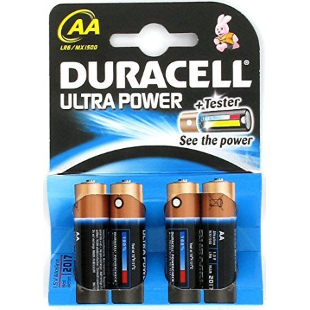 Piles Alcalines AA Duracell Ultra Power x 4pc | Smarty Paris
